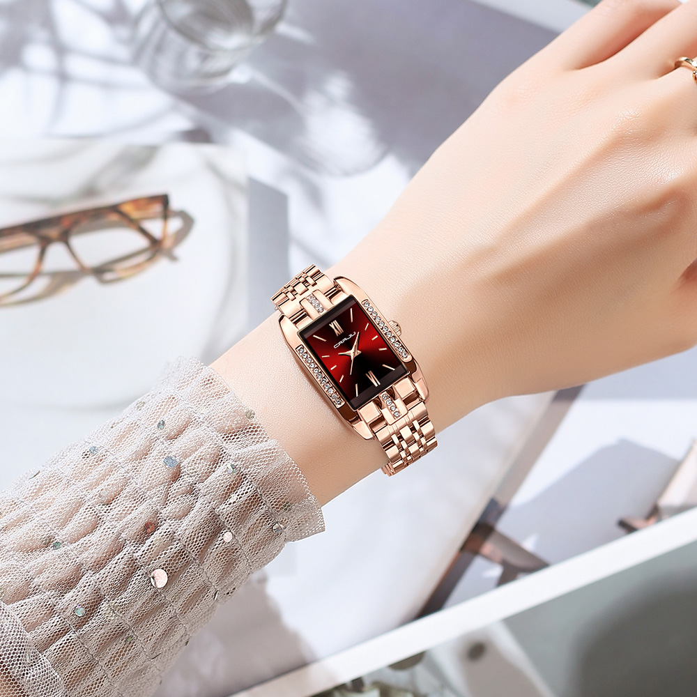 CRRJU Luxury Square Watch for  - Luxury Watch Ladies 评论和价格