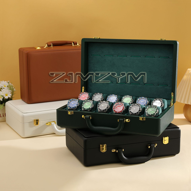 12 Slots Watch Box Mens Watche - Luxury Watch Holder For Men 评论和价格